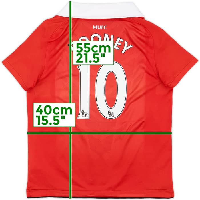 2010-11 Manchester United Home Shirt Rooney #10 - 6/10 - (6-8 Years)