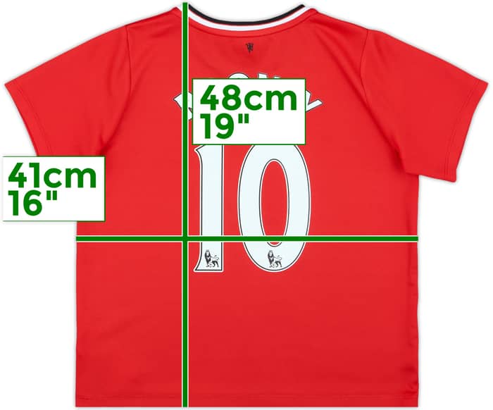 2014-15 Manchester United Home Shirt Rooney #10 - 10/10 - (7-8 Years)