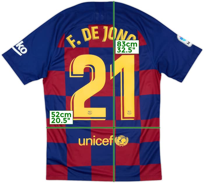 2019-20 Barcelona Home Shirt F.De Jong #21 - 9/10 - (S)