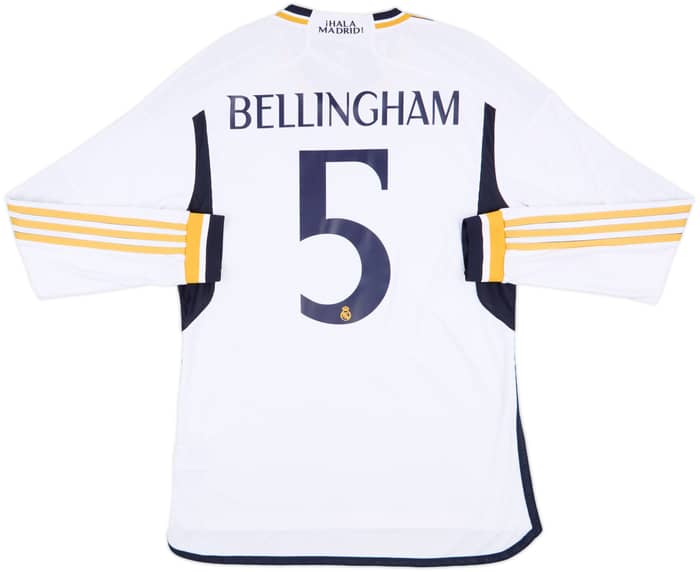 2023-24 Real Madrid Authentic Home L/S Shirt Bellingham #5 (L)