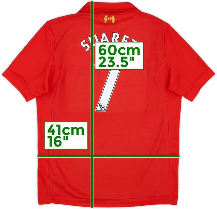 2012-13 Liverpool Home Shirt Suarez #7 - 9/10 - (M.Boys)