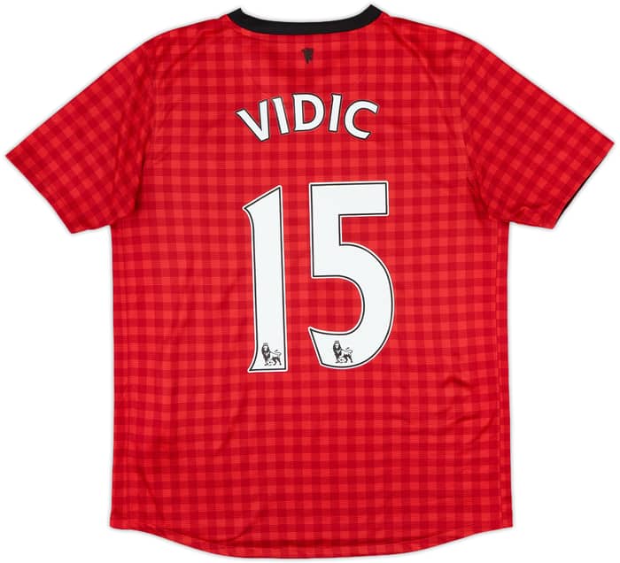 2012-13 Manchester United Home Shirt Vidic #15 - 8/10 - (XL.Boys)
