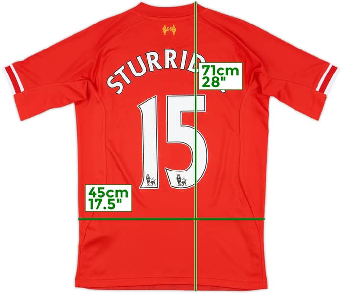 2013-14 Liverpool Home Shirt Sturridge #15 - 9/10 - (XL.Boys)