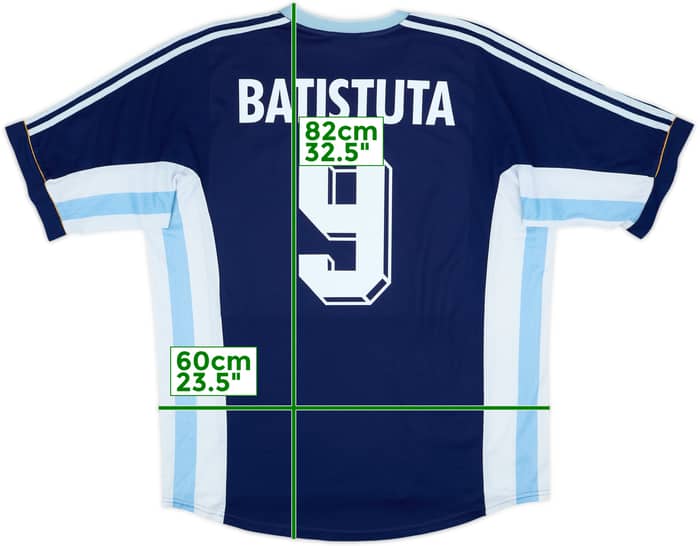 1998-99 Argentina Away Shirt Batistuta #9 - 7/10 - (L)