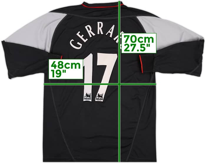 2002-04 Liverpool Away L/S Shirt Gerrard #17 - 8/10 - (M)