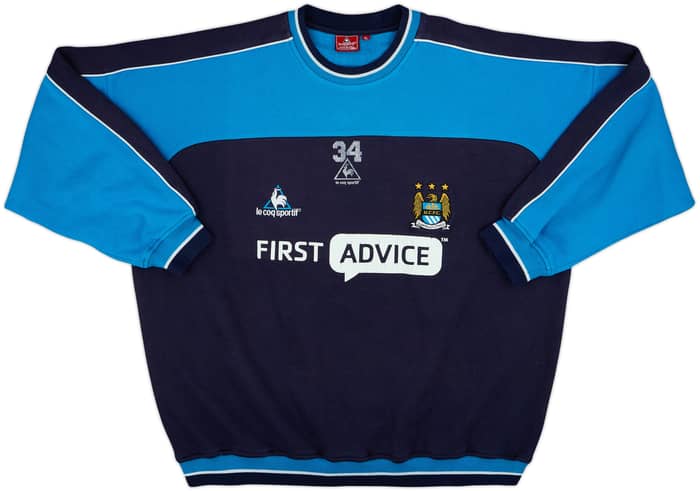 2002-03 Manchester City Player Issue Le Coq Sportif Sweat Top #34 - 6/10 - (XL)