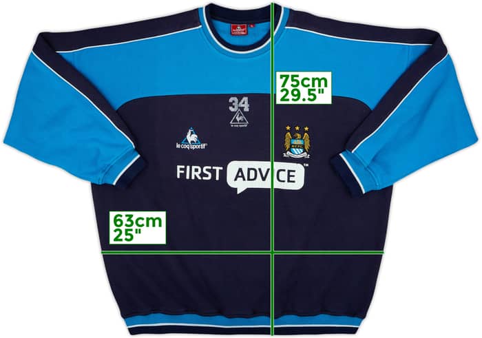 2002-03 Manchester City Player Issue Le Coq Sportif Sweat Top #34 - 6/10 - (XL)