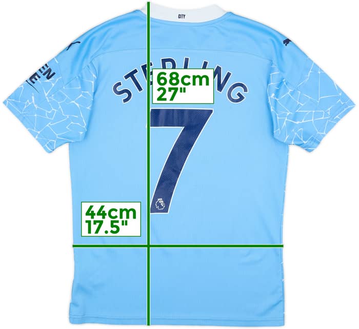 2020-21 Manchester City Home Shirt Sterling #7 - 6/10 - (S)
