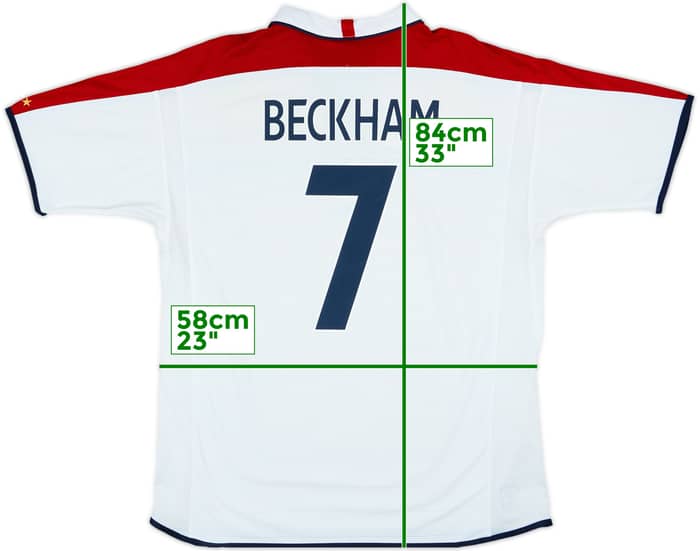 2003-05 England Home Shirt Beckham #7 - 6/10 - (XL)