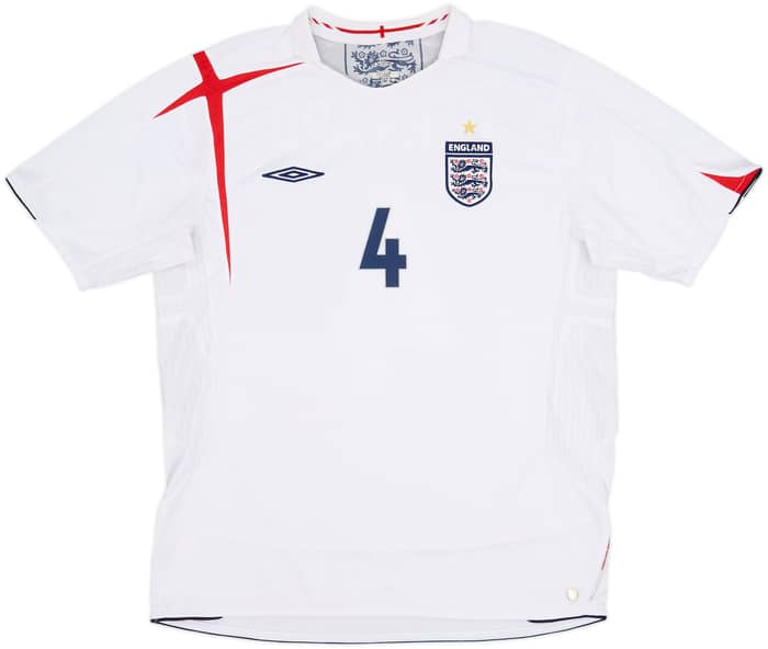 2005-07 England Home Shirt Gerrard #4 - 5/10 - (XL)