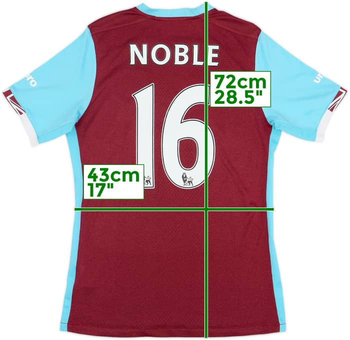 2016-17 West Ham Home Shirt Noble #16 - 8/10 - (S)