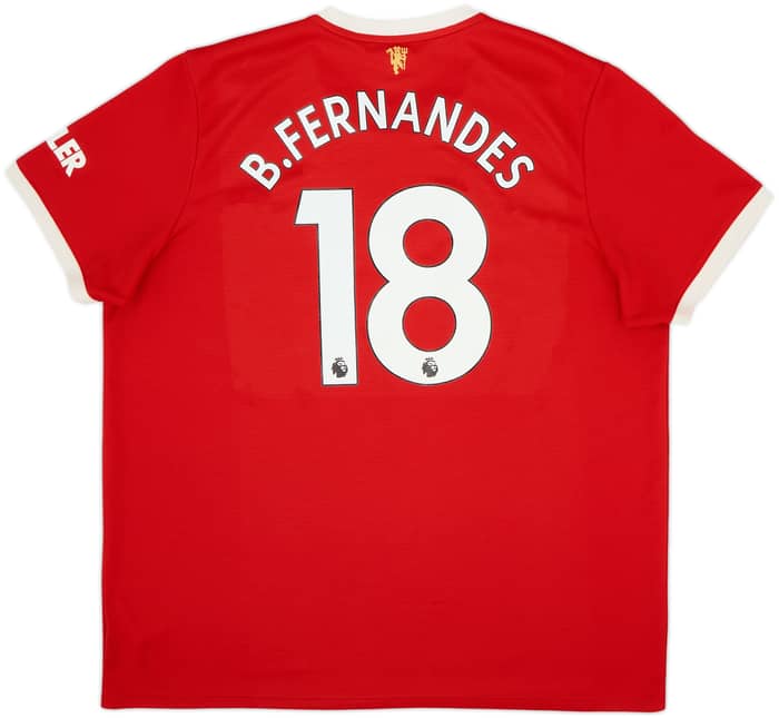 2021-22 Manchester United Home Shirt B.Fernandes #18 - 9/10 - (XXL)