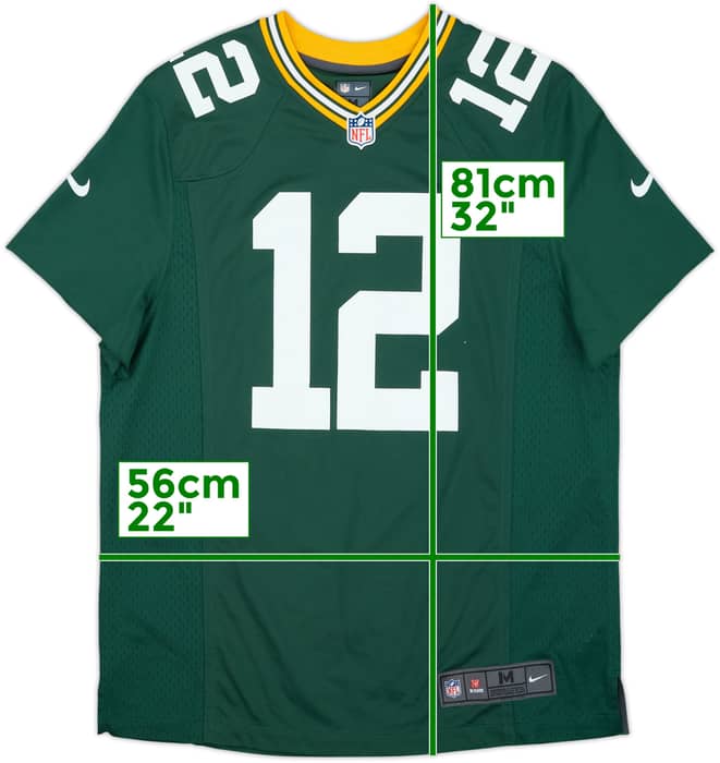 2012-22 Green Bay Packers Rodgers #12 Nike Game Home Jersey - 3/10 - (M)