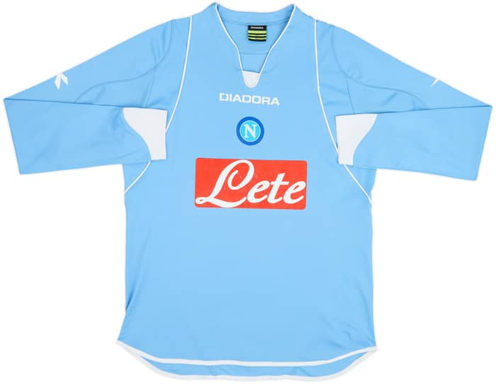 2007-08 Napoli Home L/S Shirt - 6/10 - (L)