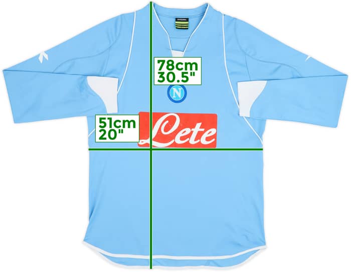 2007-08 Napoli Home L/S Shirt - 6/10 - (L)