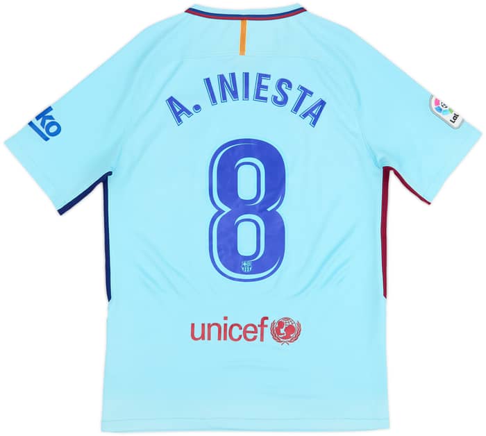 2017-18 Barcelona Away Shirt A.Iniesta #8 - 7/10 - (M)