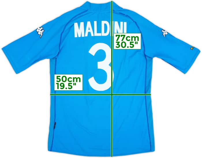 2002 Italy Home Shirt Maldini #3 - 5/10 - (XL)