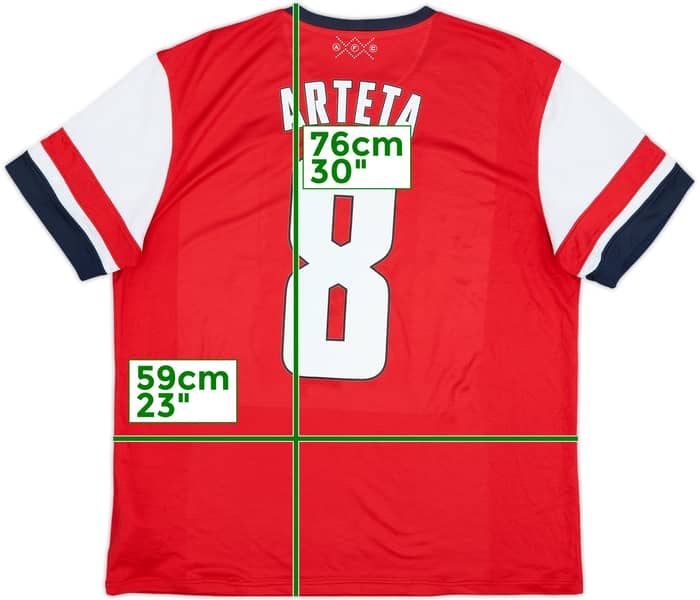 2012-14 Arsenal Home Shirt Arteta #8 - 8/10 - (XL)