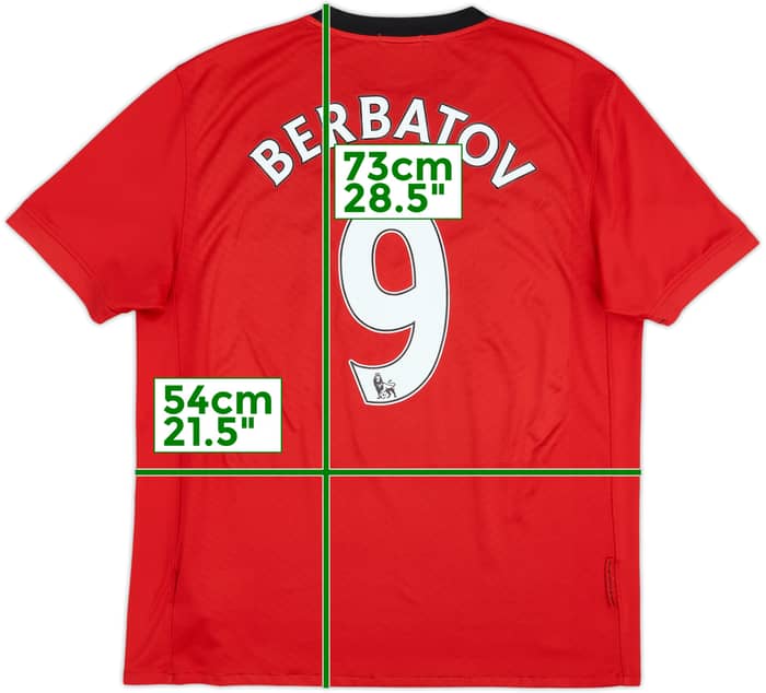 2009-10 Manchester United Home Shirt Berbatov #9 - 6/10 - (L)