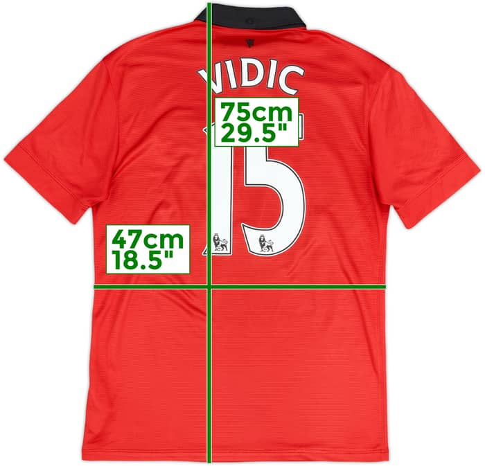 2013-14 Manchester United Home Shirt Vidic #15 - 5/10 - (M)