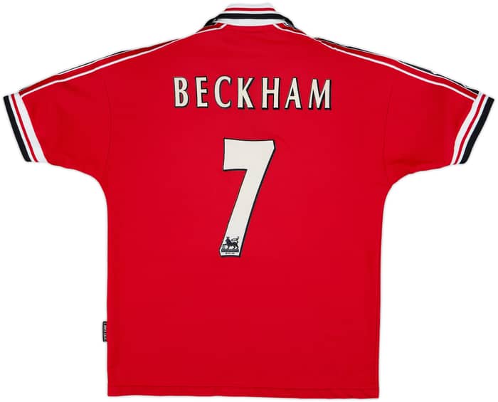 1998-00 Manchester United Home Shirt Beckham #7 - 7/10 - (M)