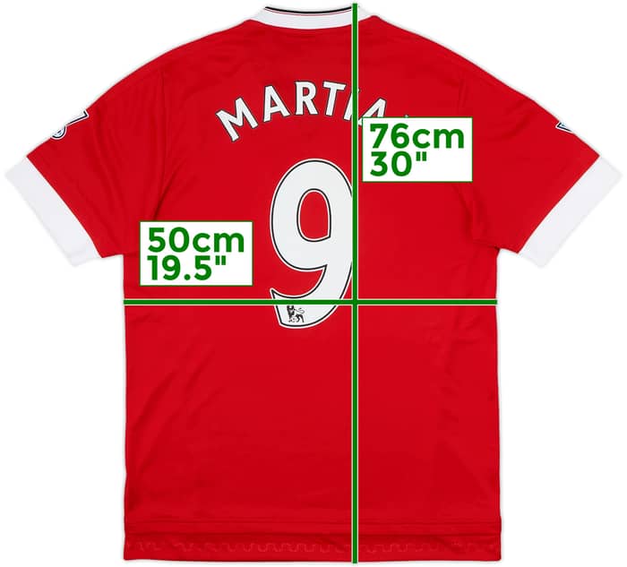 2015-16 Manchester United Home Shirt Martial #9 - 8/10 - (M)