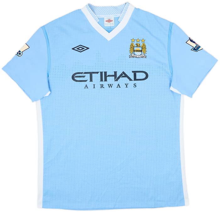 2011-12 Manchester City Home Shirt Dzeko #10 - 9/10 - (L)