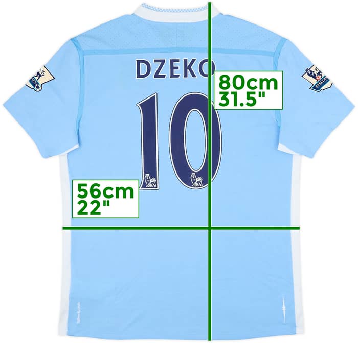 2011-12 Manchester City Home Shirt Dzeko #10 - 9/10 - (L)