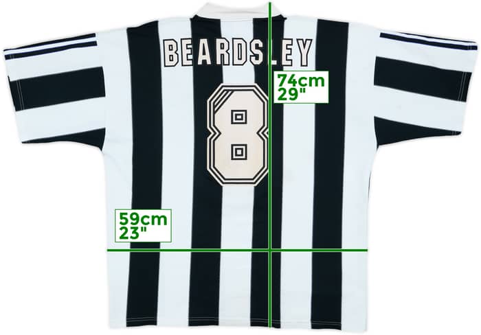 1995-97 Newcastle Home Shirt Beardsley #8 - 7/10 - (XL)