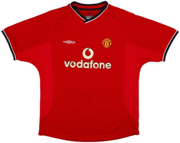2000-02 Manchester United Home Shirt Scholes #18 - 6/10 - (L.Boys)