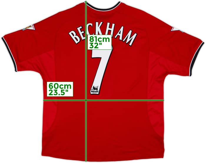 2000-02 Manchester United Home Shirt Beckham #7 - 8/10 - (XL)