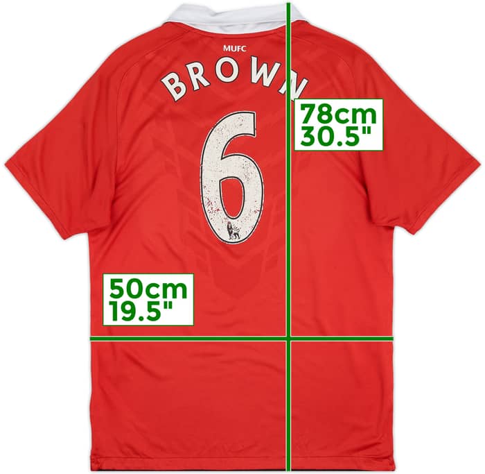 2010-11 Manchester United Home Shirt Brown #6 - 4/10 - (L)