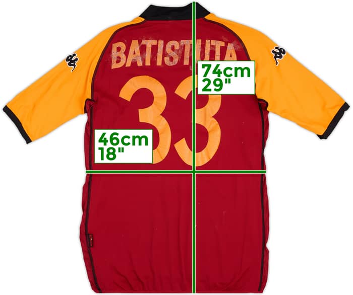 2002-03 Roma European Home Shirt Batistuta #33 - 4/10 - (XL)