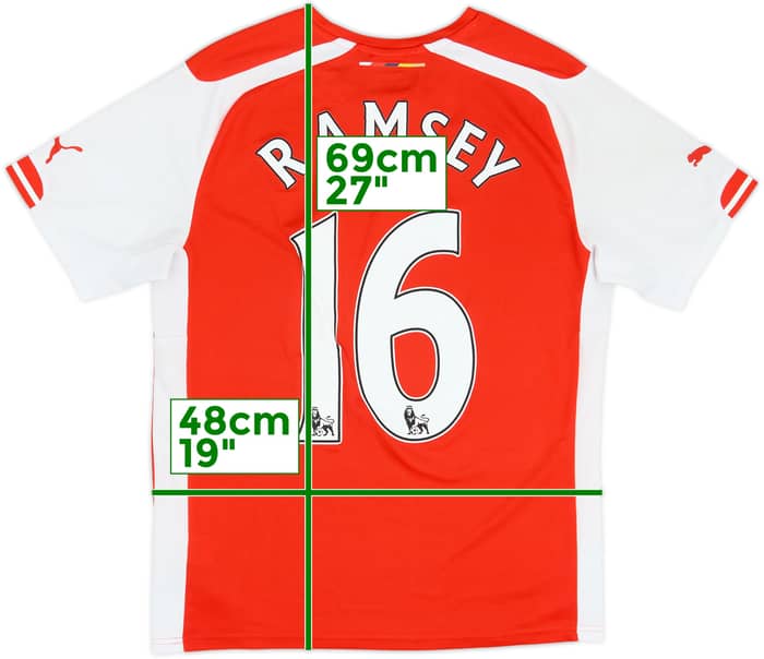 2014-15 Arsenal Home Shirt Ramsey #16 - 5/10 - (M)