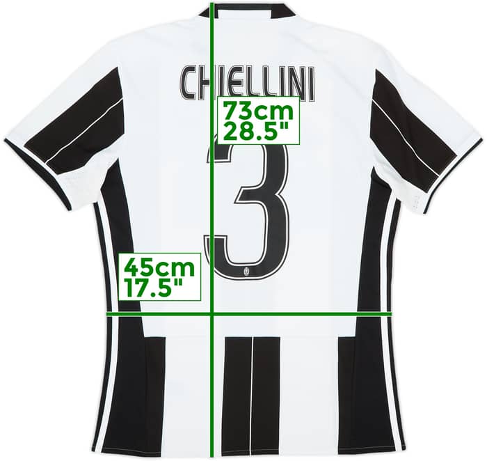 2016-17 Juventus Home Shirt Chiellini #3 - 6/10 - (S)
