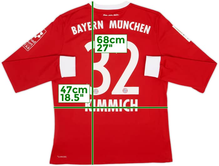 2017-18 Bayern Munich Home L/S Shirt Kimmich #32 - 8/10 - (XL.Boys)