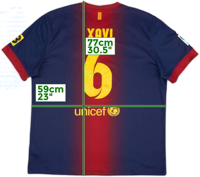 2012-13 Barcelona Home Shirt Xavi #6 - 8/10 - (XL)