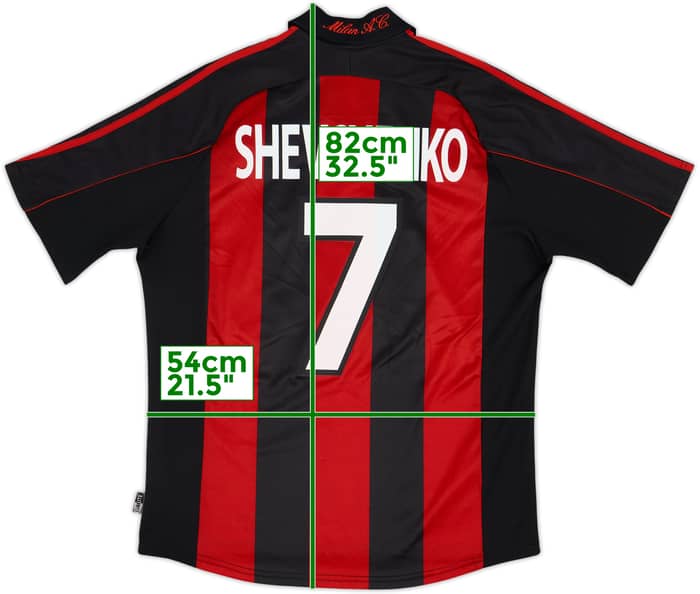 2000-02 AC Milan Home Shirt Shevchenko #7 - 8/10 - (L)