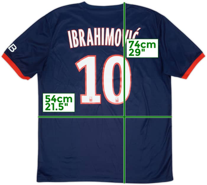2013-14 Paris Saint-Germain Home Shirt Ibrahimovic #10 - 8/10 - (L)