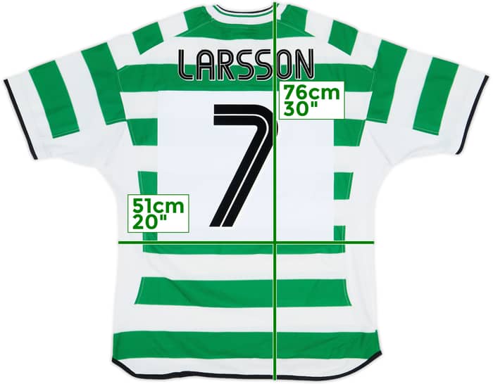 2001-03 Celtic Home Shirt Larsson #7 - 6/10 - (XL)