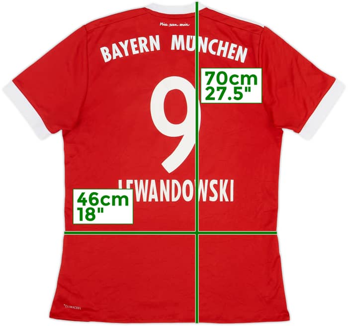 2017-18 Bayern Munich Home Shirt Lewandowski #9 - 6/10 - (S)