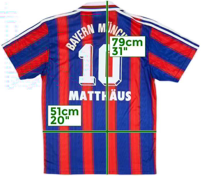 1995-97 Bayern Munich Home Shirt Matthaus #10 - 7/10 - (M)