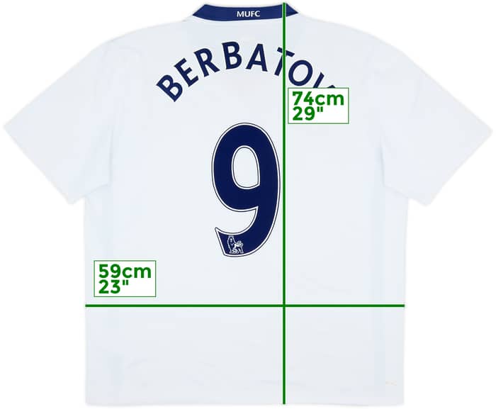 2008-10 Manchester United Camiseta Visitante Berbatov #9 - 8/10 - (XL)