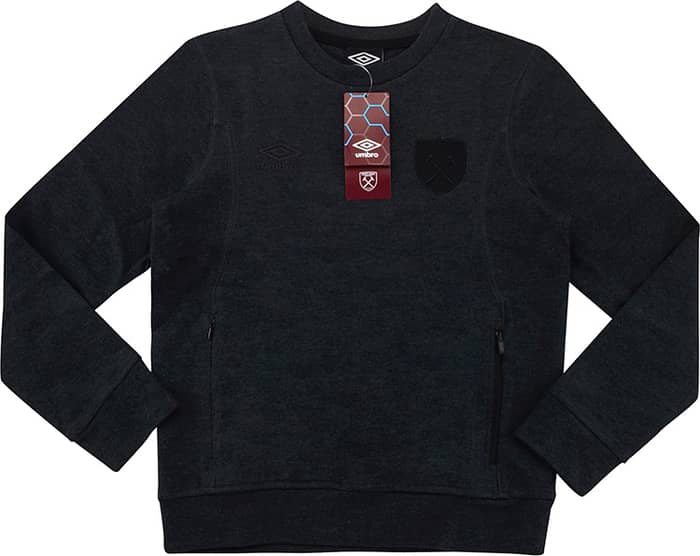 2018-19 West Ham Umbro Blackout Crew Sweat Top - NEW - (KIDS)