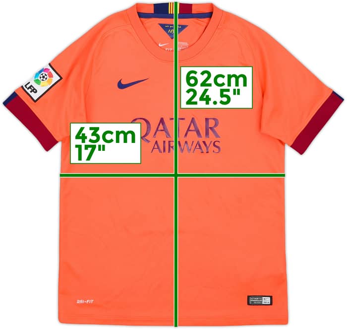 2014-15 Barcelona Away Shirt - 7/10 - (L.Boys)
