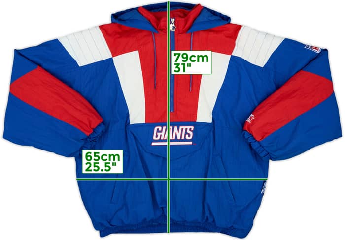 1990s New York Giants Starter 1/2 Zip Rain Coat - 7/10 - (XL)