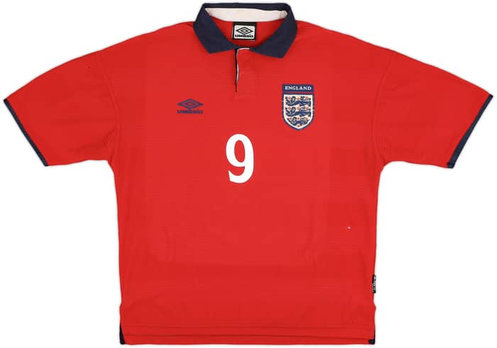 1999-01 England Away Shirt Shearer #9 - 7/10 - (L)