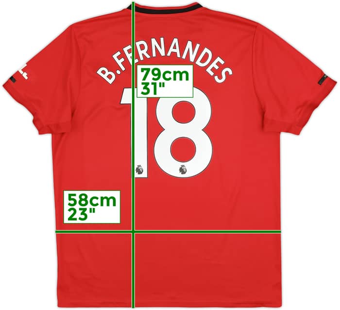 2019-20 Manchester United Home Shirt B.Fernandes #18 - 6/10 - (XL)
