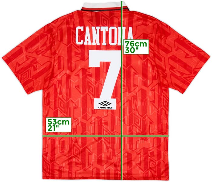 1992-94 Manchester United Home Shirt Cantona #7 - 8/10 - (L)