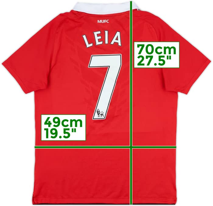 2010-11 Manchester United Home Shirt Leia #7 - 7/10 - (XL.Boys)